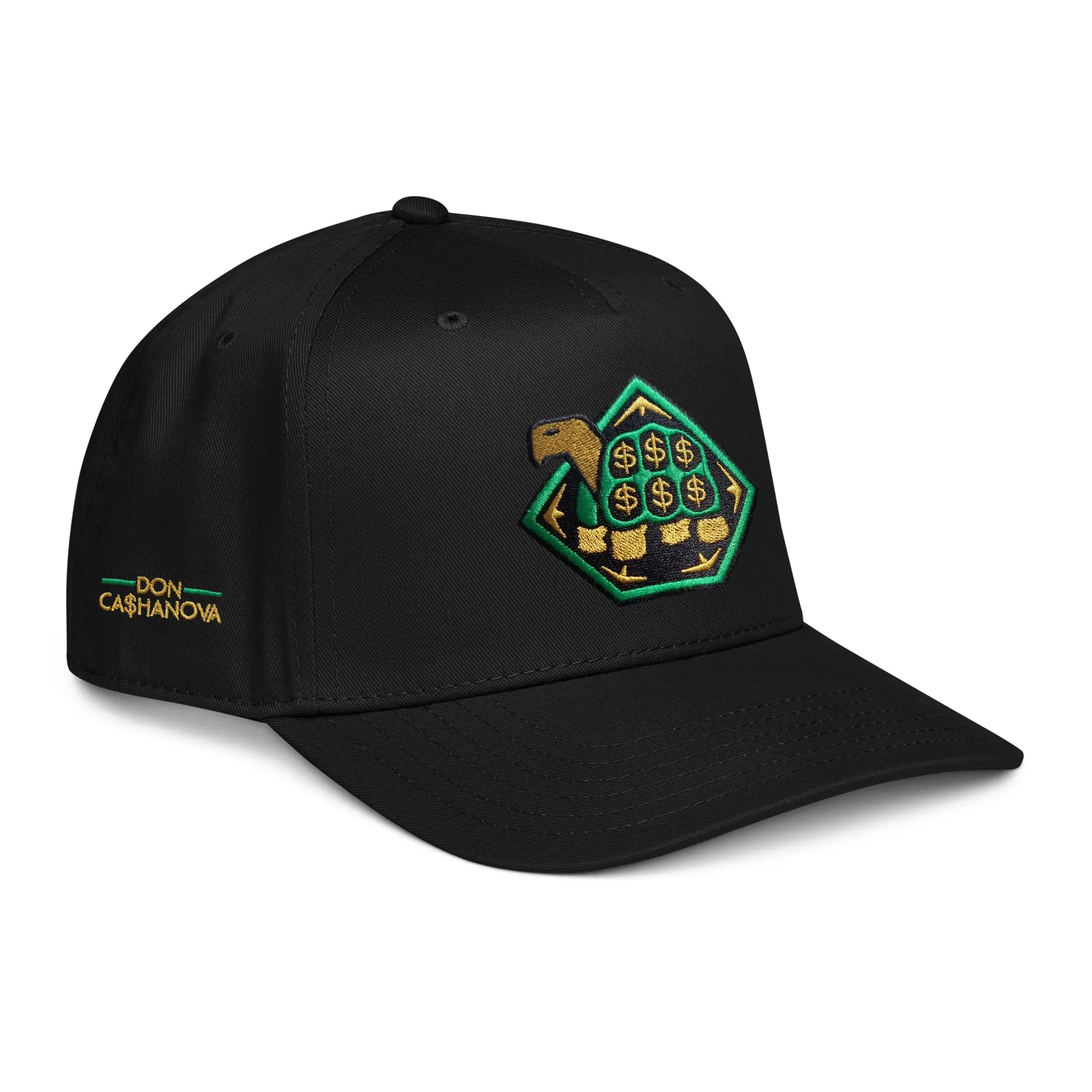 Embroidered The Banker Snapback Golf Cap - Black