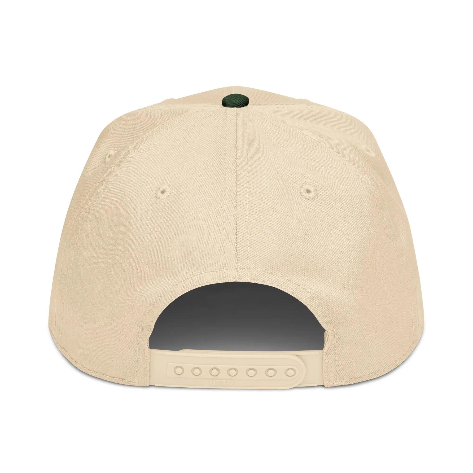 Embroidered Forest Snapback Golf Cap - Two Tone Dark Green/Natural
