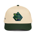 Embroidered Forest Snapback Golf Cap - Two Tone Dark Green/Natural