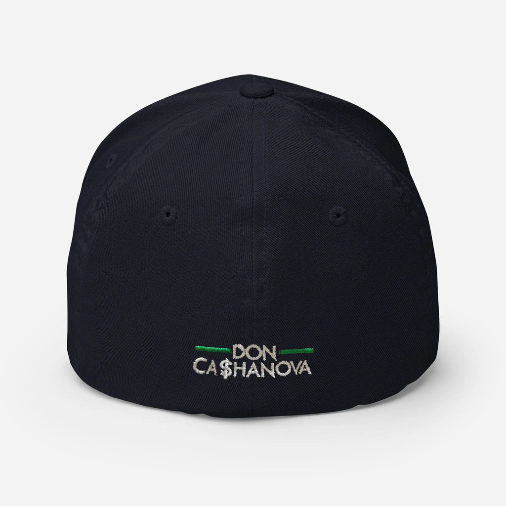 Embroidered Yachter Fitted Golf Cap - Navy