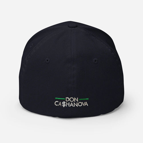 Embroidered Yachter Fitted Golf Cap - Navy