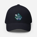 Embroidered Yachter Fitted Golf Cap - Navy