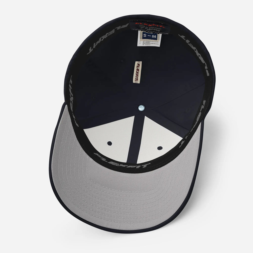 Embroidered Yachter Fitted Golf Cap - Navy