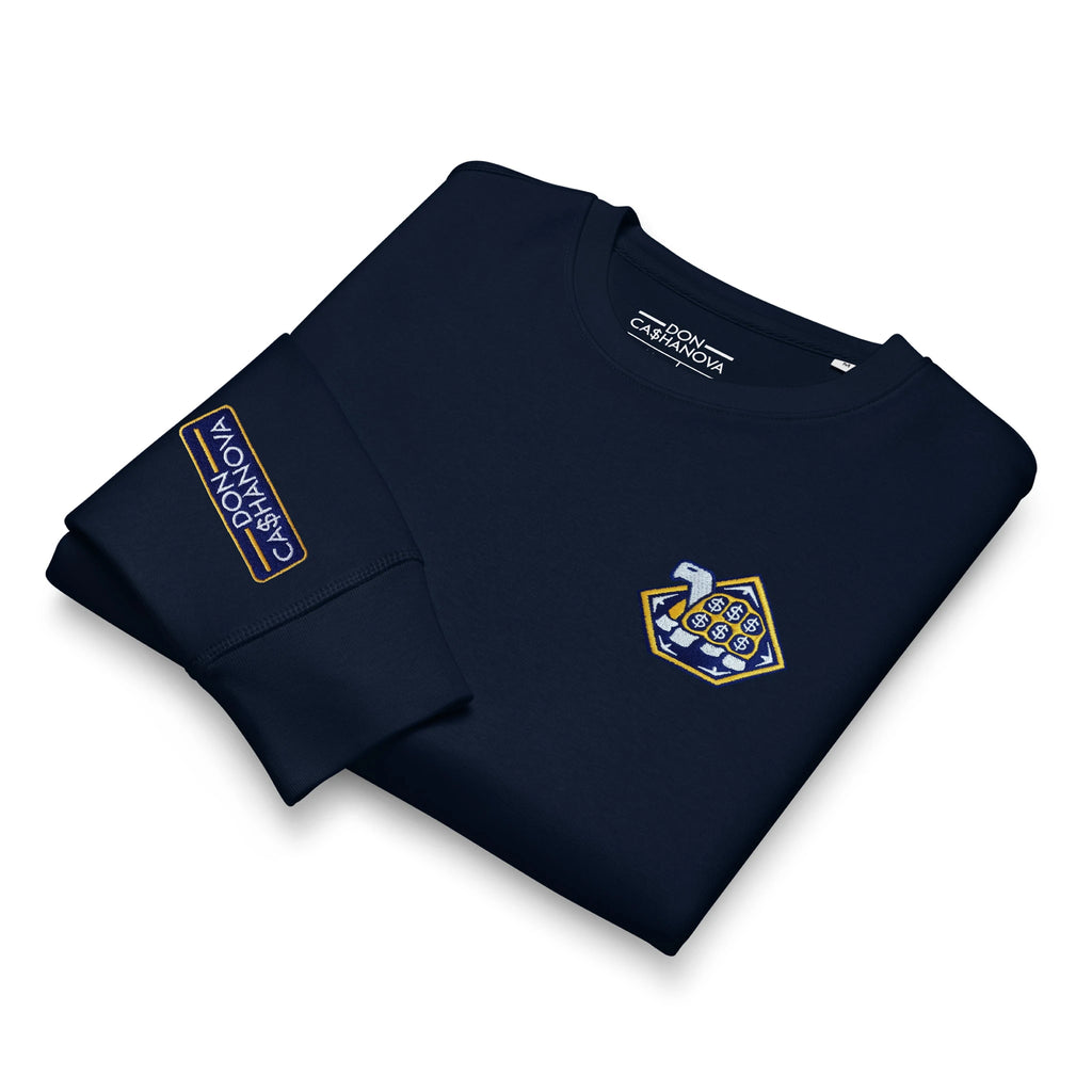 Men's Embroidered Bleu Cheese Mid-Weight Organic Sweatshirt - French Navy