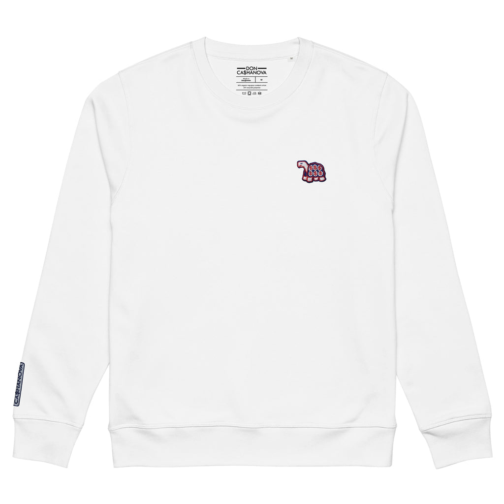 Men's Embroidered Americana Mid-Weight Organic Sweatshirt - White