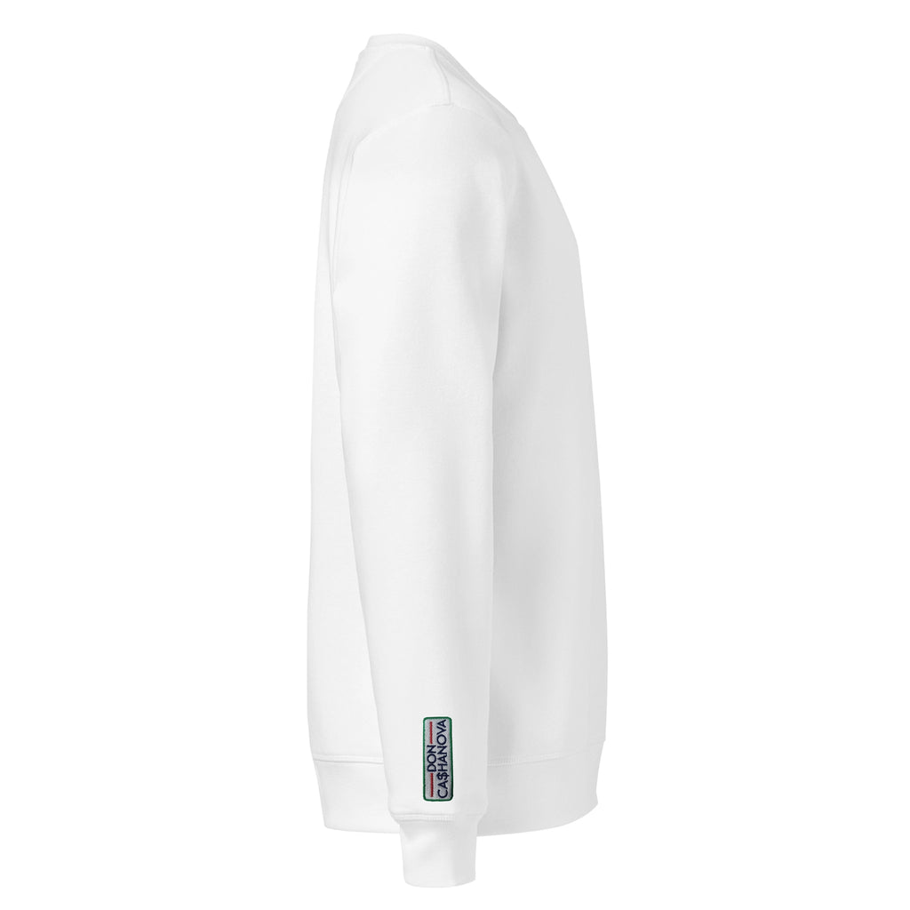 Men's Embroidered Yachter Mid-Weight Organic Sweatshirt - White